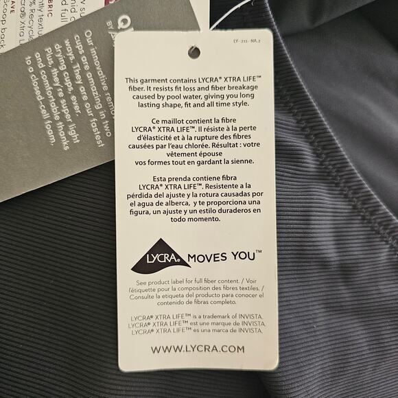 ATHLETA NWT Black Cloudbreak AquaRib Scoop Neck One-Piece Swimsuit Sz M - Picture 13 of 16